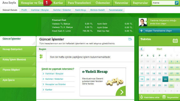 Garanti Bankası İnternet Bankacılığı Şifre Alma